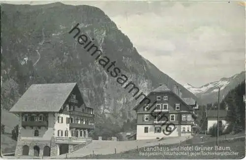 Landhaus und Hotel Grüner Baum - Badgastein - Kötschachtal gegen Tischlerkar - Hochland Kunstdruckkarte
