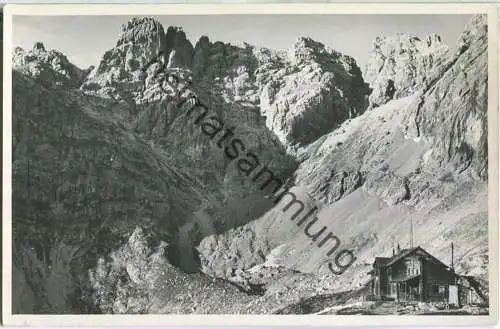 Karlsbader Hütte im Laserz - Roter Turm - Galitzenspitze - Foto-Ansichtskarte - Verlag Franz Hahn Wien