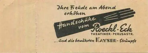 Deutschland - München - Theater am Gärtnerplatz - Eintrittskarte 1959