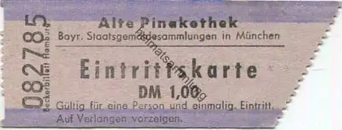 Deutschland - Alte Pinakothek - Bayrische Staatsgemäldesammlungen in München - Eintrittskarte