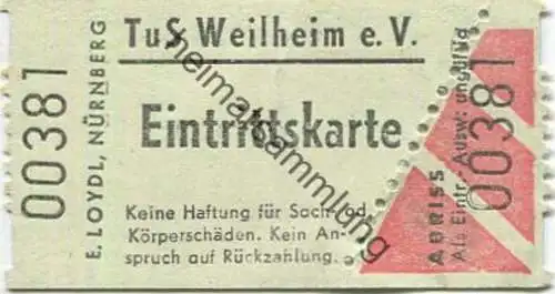 Deutschland - TuS Weilheim e. V. - Eintrittskarte