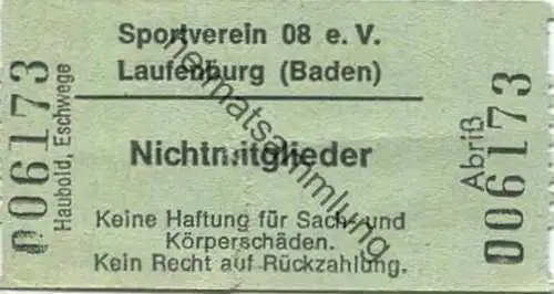 Deutschland - Sportverein 08 e. V. Laufenburg - Nichtmitglieder - Eintrittskarte