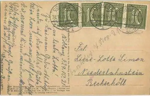 Schattenbild signiert Diefenbach - Göttl - Jugend I. Blatt 9 - Verlag B. G. Teubner