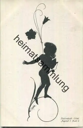 Schattenbild signiert Diefenbach - Göttl - Jugend I. Blatt 5 - Verlag B. G. Teubner