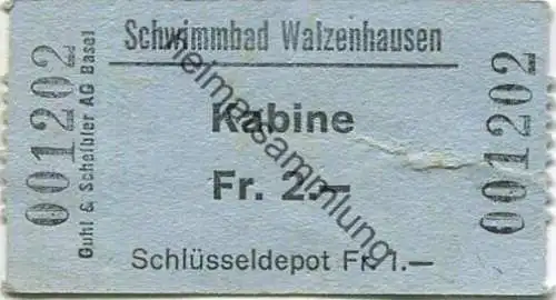 Schweiz - Schwimmbad Walzenhausen - Kabine Schlüsseldepot