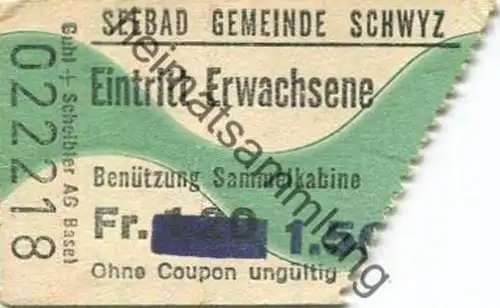 Schweiz -Seebad Gemeinde Schwyz - Eintritt Erwachsene