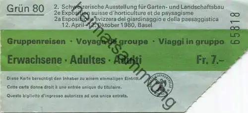 Schweiz - Basel - Grün 80 - Gruppenreisen Erwachsene - Eintrittskarte