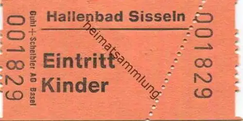 Schweiz - Sisseln Hallenbad - Eintrittskarte Kinder