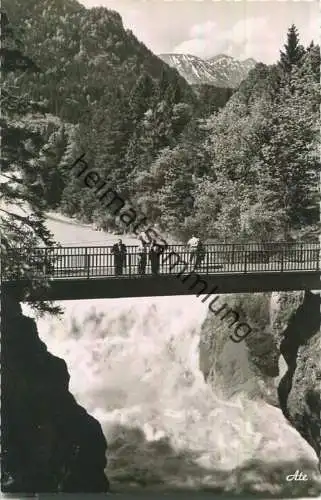 Lechfall bei Füssen - Malsteg mit Schlicke - Foto-Ansichtskarte - Verlag A. Tanner Nesselwang