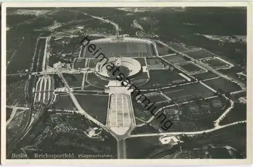 Berlin - Reichssportfeld - Foto-Ansichtskarte - Fliegeraufnahme der Hansa Luftbild GmbH 30er Jahre