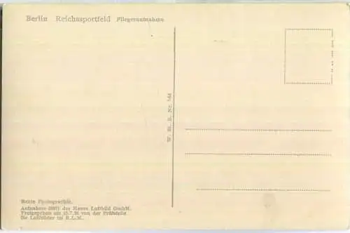 Berlin - Reichssportfeld - Foto-Ansichtskarte - Fliegeraufnahme der Hansa Luftbild GmbH 30er Jahre