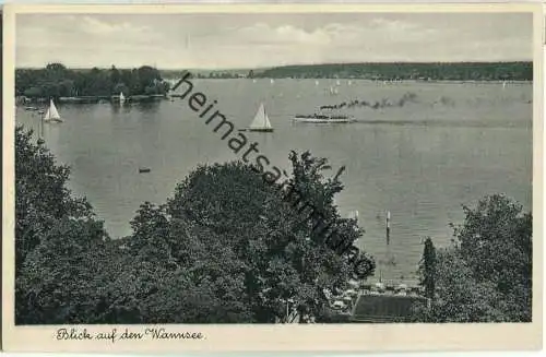 Blick auf den Wannsee - Restaurant Strand-Pavillon - Inhaber Alfred Heubner Wwe. - Verlag Max O'Brien Berlin