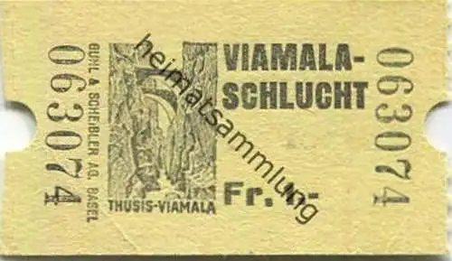 Schweiz - Viamala-Schlucht - Eintrittskarte