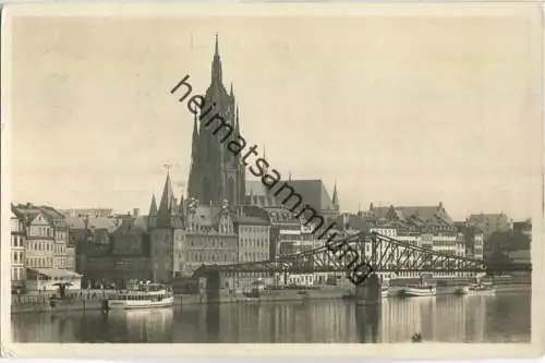 Frankfurt - Mainkai beim eisernen Steg - Foto-Ansichtskarte - Verlag Emil Hartmann München