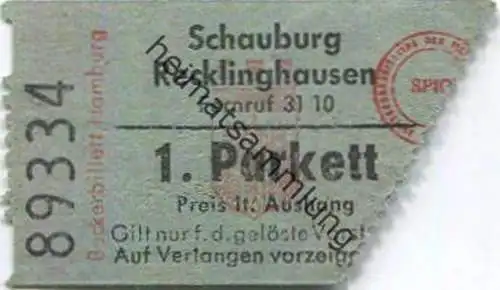 Deutschland - Recklinghausen - Schauburg - Eintrittskarte