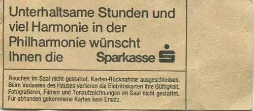 Deutschland - Berlin - Philharmonie 1984 - Gala der Oper und Operrette - Eintrittskarte