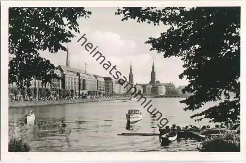 Hamburg - Blick zum Ballindamm - Foto-Ansichtskarte - Verlag Schöning & Co. Lübeck