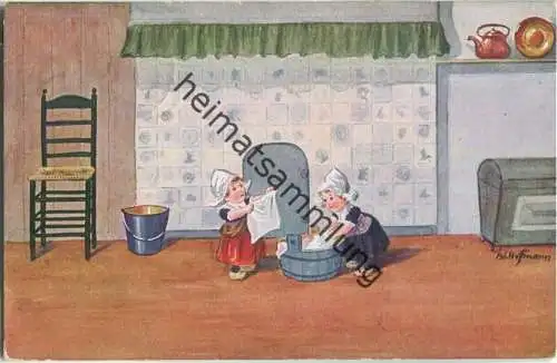 Weisse Wäsche - signiert Ad. Hoffmann - Zensurstempel