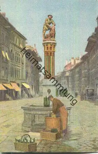 Simonbrunnen in der Marktgasse - Offizielle Postkarte des Verkehrsvereins der Stadt Bern - Verlag Franco-Suisse Edition