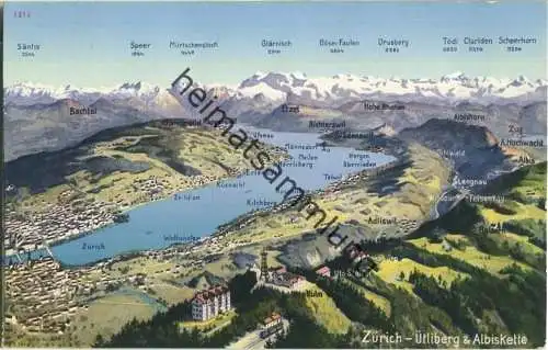 Zürich - Uetliberg und Albiskette - Verlag Karten-Zentralen Pleyer & Streuli Zürich 20er Jahre