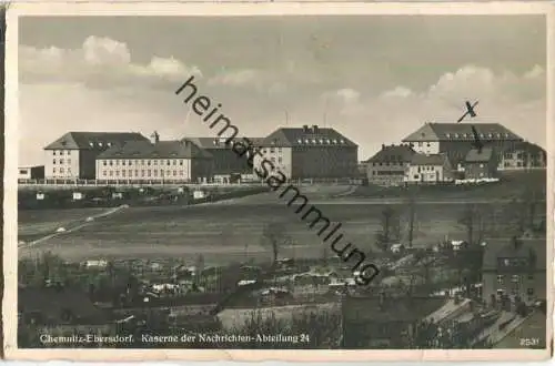 Chemnitz-Ebersdorf - Kaserne der Nachrichten-Abteilung 24 - Wilhelm Nürnberger Kameradschaftsheim - Foto-Ansichtskarte