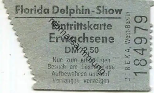 Deutschland - Berlin - Zoo - Florida Delphin-Show - Eintrittskarte
