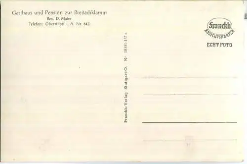 Breitachklamm - Foto-Ansichtskarte - Franckh-Verlag Stuttgart