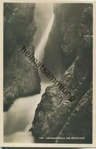 Leutaschklamm bei Mittenwald - Foto-Ansichtskarte - Verlag Rudolf Rudolphi Garmisch-Partenkirchen
