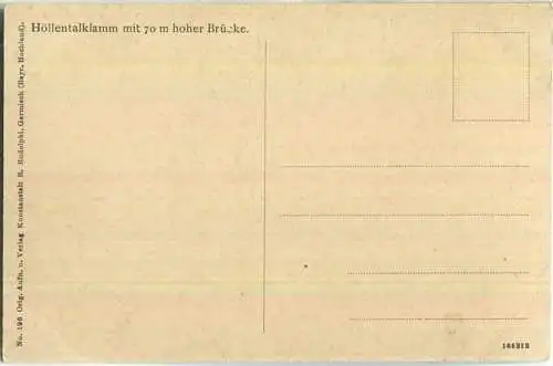 Höllentalklamm mit hoher Brücke - Verlag R. Rudolphi Garmisch