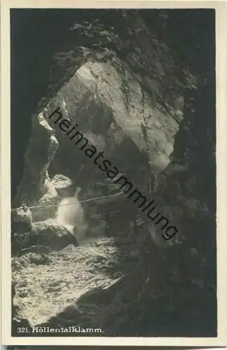 Höllentalklamm - Foto-Ansichtskarte -  Verlag B. Johannes (Beckert) Partenkirchen