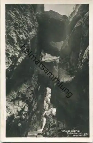 Höllentalklamm - Steinlawine - Foto-Ansichtskarte - Verlag Hans Huber Garmisch-Partenkirchen