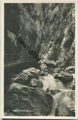 Höllentalklamm - Foto-Ansichtskarte -  Verlag B. Johannes (Beckert) Partenkirchen