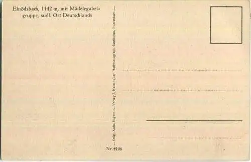 Einödsbach mit Mädelegabelgruppe - Verlag J. Heimhuber Sonthofen