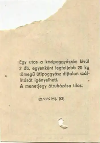 Ungarn - Volan Troszt - Menetjegy Ara 10,- Ft - Vörösmarty tér – Ferihegyi repülötér - Flughafen-Zubringer - Ticket Fahr