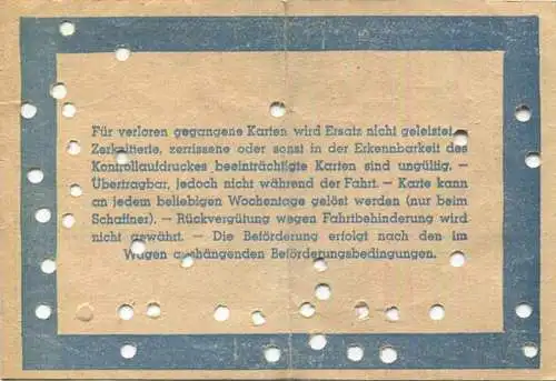 Deutschland - Stadtwerke Potsdam - Abt. Strassenbahn - Wochenkarte - Preis für 5 bis 6 Teilstrecken 1.50 RM 1938 - Fahrk