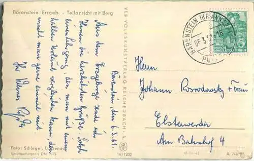 Bärenstein - Teilansicht mit Berg - VEB Volkskunstverlag Reichenbach