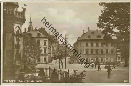 Freiberg - Blick in die Peterstrasse - Verlag Bruno Richter Freiberg