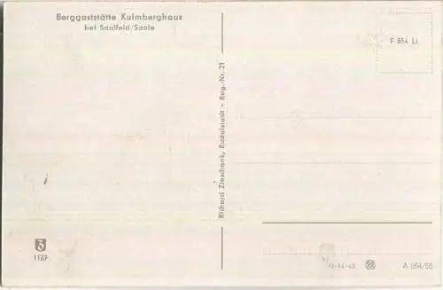 Berggaststätte Kulmberghaus bei Saalfeld - Verlag Richard Zieschank Rudolstadt 1955