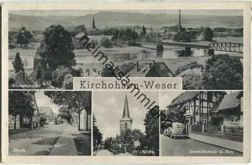 Kirchohsen - Gesamtansicht - Kirche - Geschäftshaus K. Katz - Verlag Erich Baxmann Hildesheim