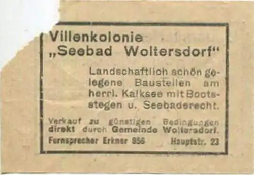 Deutschland - Woltersdorf - Woltersdorfer Strassenbahn - Fahrschein - Fasanenstrasse Bahnhof Rahnsdorf - Wolterdorfer Sc