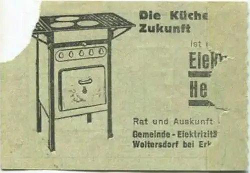 Deutschland - Woltersdorf - Woltersdorfer Strassenbahn - Fahrschein Wolterdorfer Schleuse Bahnhof Rahnsdorf - rückseitig