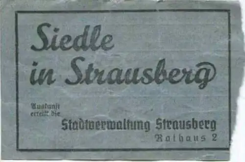 Deutschland - Strausberg - Strausberger Eisenbahn Aktiengesellschaft - Ganze Strecke Fahrschein RM 0.30