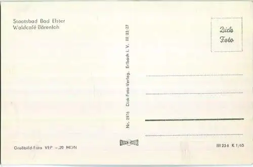 Bad Elster - Waldcafe Bärenloh - Foto-Ansichtskarte - Dick-Foto-Verlag Erlbach 60er Jahre