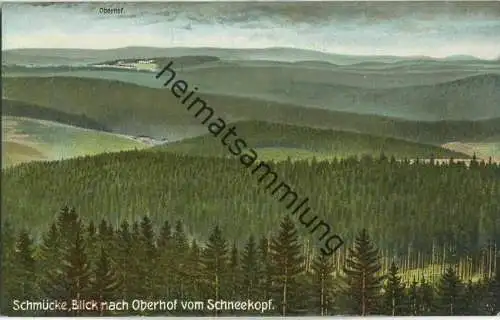 Schmücke - Blick nach Oberhof vom Schneekopf - Verlag Albert Rechenbach Schmücke ca. 1915