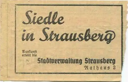 Deutschland - Strausberg - Strausberger Eisenbahn Aktiengesellschaft - Fahrschein 1. Zone RM 0,10