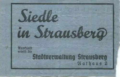 Deutschland - Strausberg - Strausberger Eisenbahn Aktiengesellschaft - Ganze Strecke Fahrschein RM 0.15