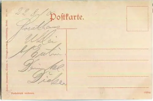 Ukleisee - Durchblick vom Forsthaus auf den Ukleisee - Verlag Julius Simonsen Oldenburg 1910