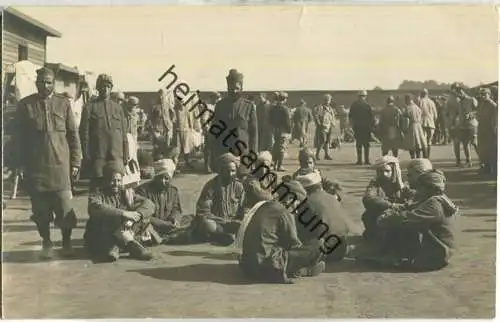 Gefangenenlager Münster - Kriegsgefangene - Foto-Ansichtskarte ca. 1915