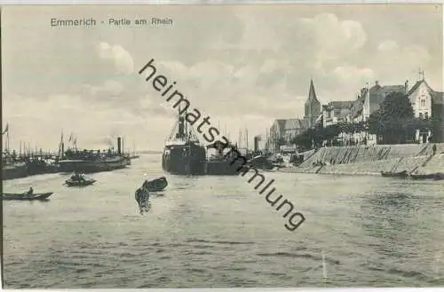 Emmrich - Partie am Rhein - Verlag Louis Zimmermann Emmerich ca. 1915