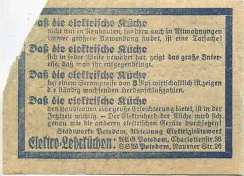 Deutschland - Potsdam - Stadtwerke Potsdam - Abt. Verkehrsbetriebe - Fahrschein 25Rpf. 5-6 Teilstrecken - rückseitig Wer